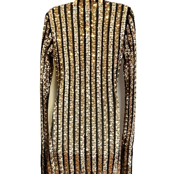 AGGI by Halewski  "Jasmine Golden Star" Sequin Dress Size L - Picture 2 of 8